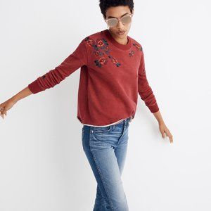 Madewell Burgundy Embroidered sweatshirt XS
